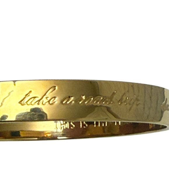 KATE SPADE This is the Year To Idiom Bangle Gold tone Inspiring Bracelet - Picture 9 of 13